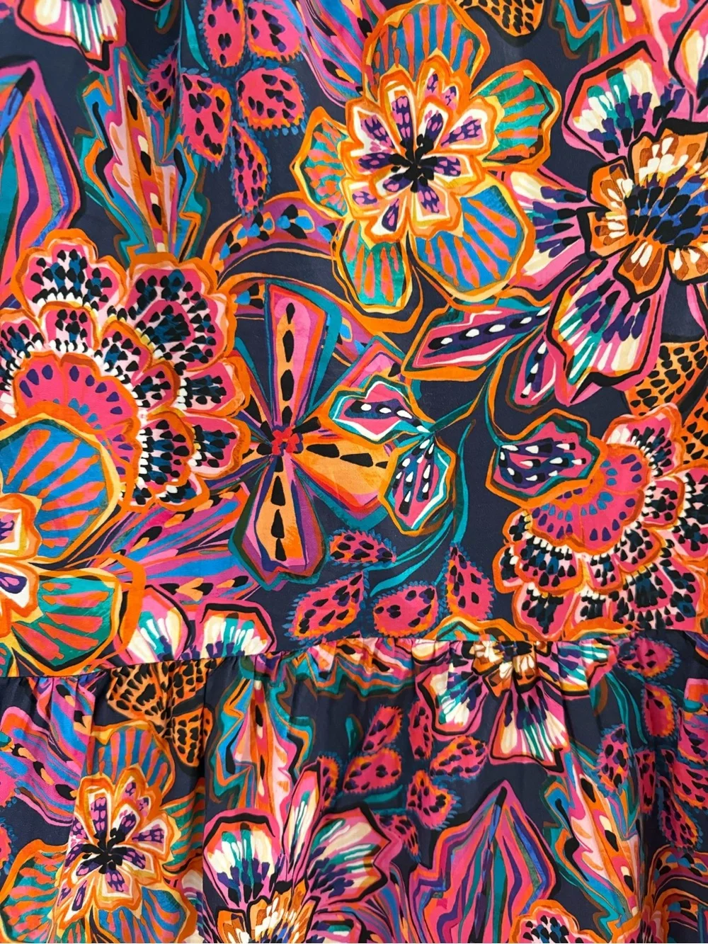 Johnny Was Multicolor Floral Mini Dress Jade Collection - Picture 3 of 4